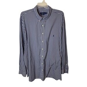 Ralph Lauren Performance Stretch Gingham Button Up Shirt Men's 4XB Big Blue